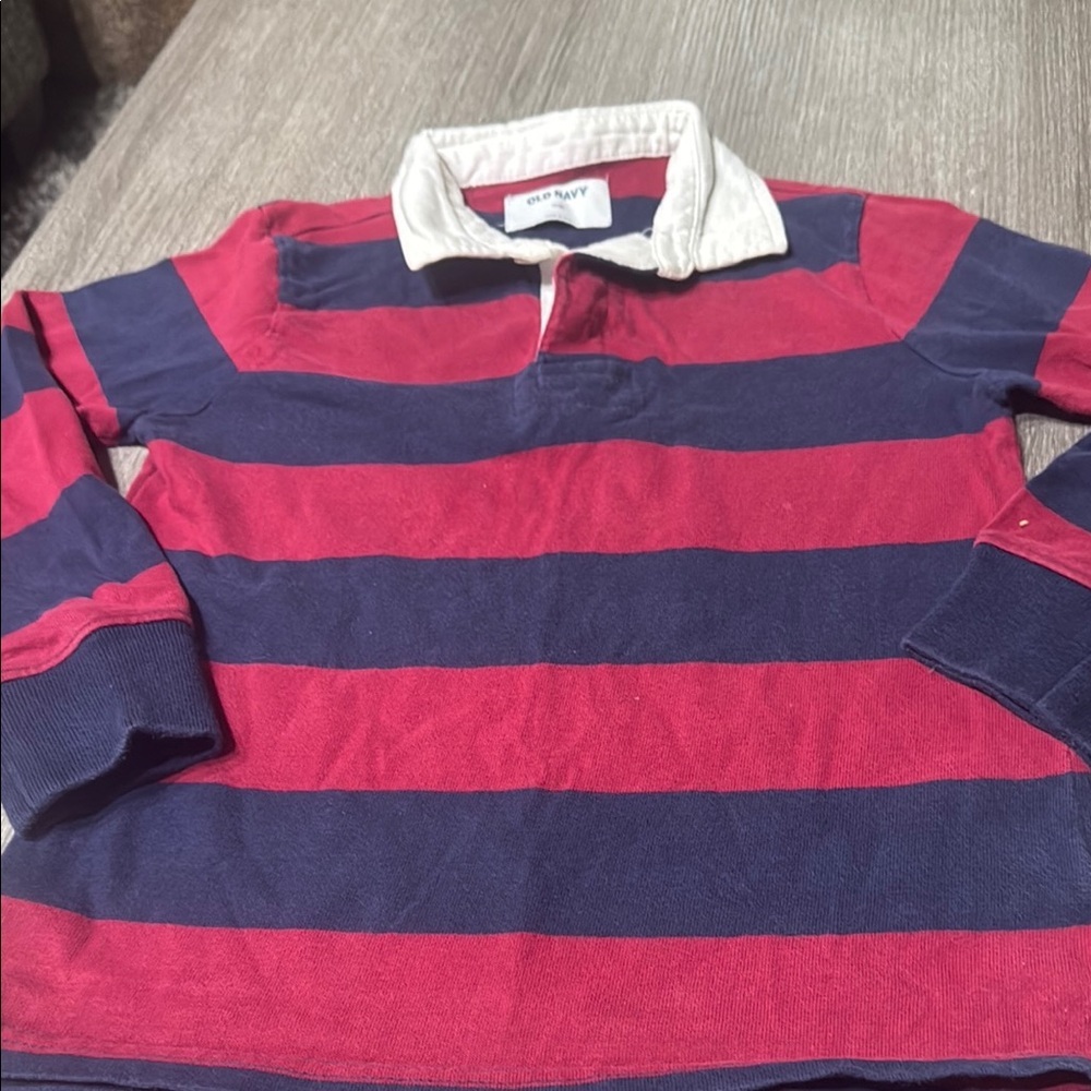 Old Navy Navy and Red Striped Polo